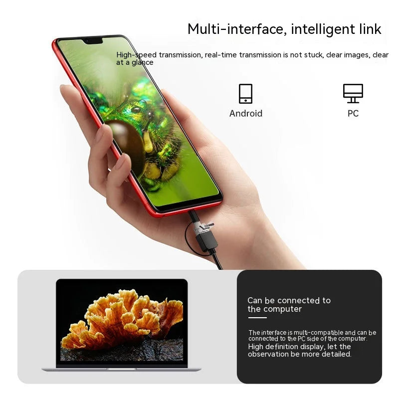 1600X Wifi Electronic Digital Usb Interface Electron Stereo Microscopes 8 Led Bracket for Android Ios Pc Three In One Portable Peaceful Pleasures Health and Wellness