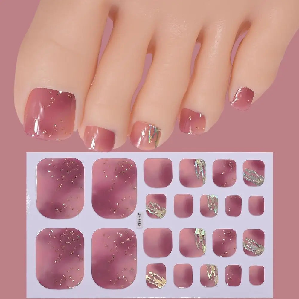 22tips/Sheet Glitter Toenail Stickers Glittering Full Wraps for Summer Pool and Beach for Nail Art and Decorative Nail Decals Peaceful Pleasures Health and Wellness C
