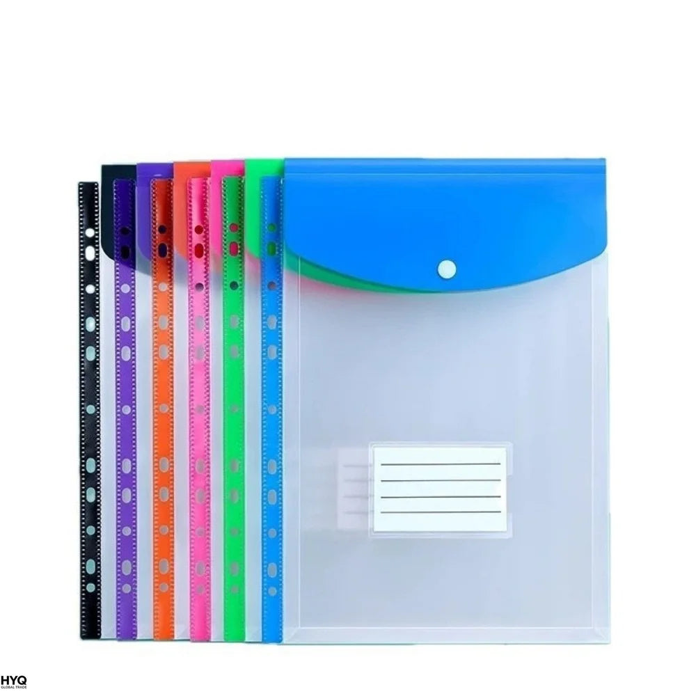 Plastic Envelope Adhesive Snaps 11 Holes File Folder Expansion Bag 2