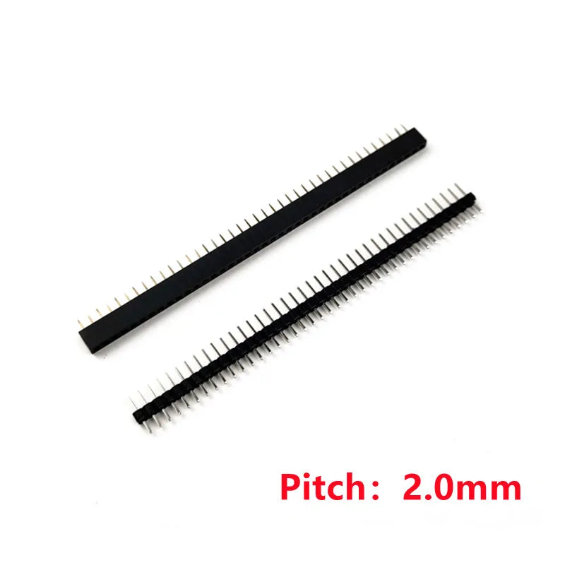 5 Pairs 40 Pin 1x40 Single Row Male and Female 1.27mm/2.0mm/2.54 Breakable Pin Header PCB JST Connector Strip for Arduino Black Peaceful Pleasures Health and Wellness 2.0mm 1x40P