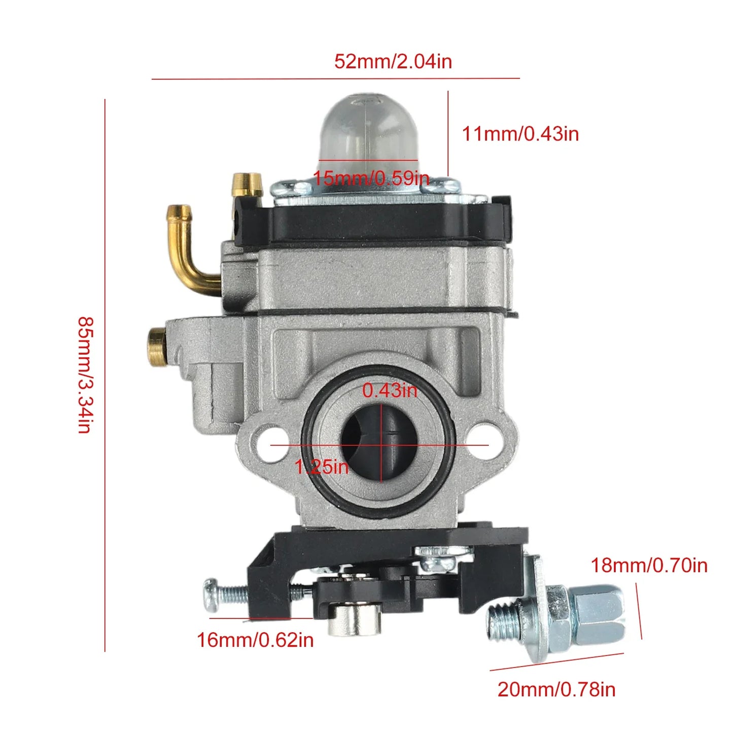 11mm Carburetor 22cc–36cc 2-Stroke Strimmer Chainsaw Trimmer