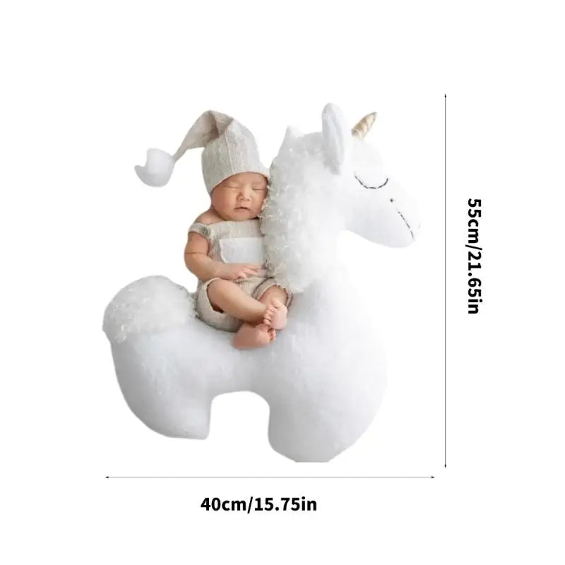 Unicorn Newborn Posing Pillow Photo Prop | Soft PP Cotton 0–6M