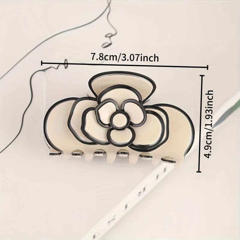 Elegant Black & White Camellia Hairpin – Butterfly Design Hair Pin Peaceful Pleasures Health and Wellness