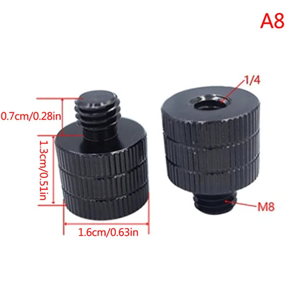 1/4" & 3/8" to M4–M10 Thread Conversion Screw Mount Adapter