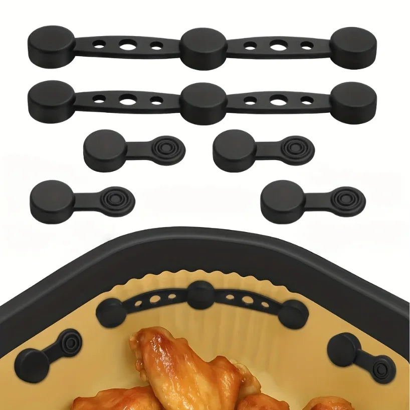 Magnetic Silicone Air Fryer Parchment Clips – 6pcs/2 Sets