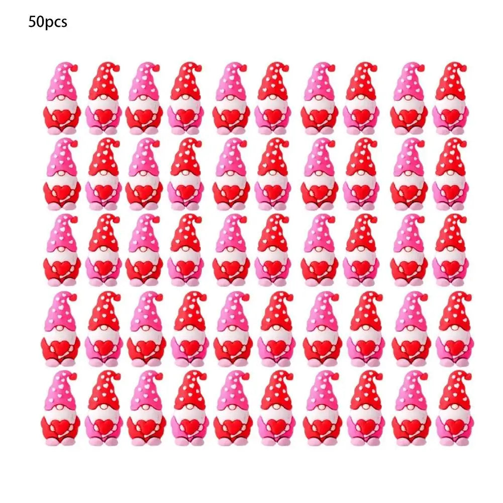 Heart Gnome Valentine Mini Figurines | Cute Décor Set 15–50 Pcs
