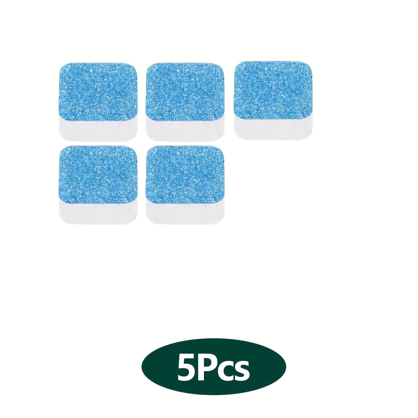 Washing Machine Cleaner Tablets 5/25/35 Count, Lemon Scent, Deep Cleaning, Dirt Remover, Clean Laundry Washer Drum and Tub Peaceful Pleasures Health and Wellness Blue White 5Pcs