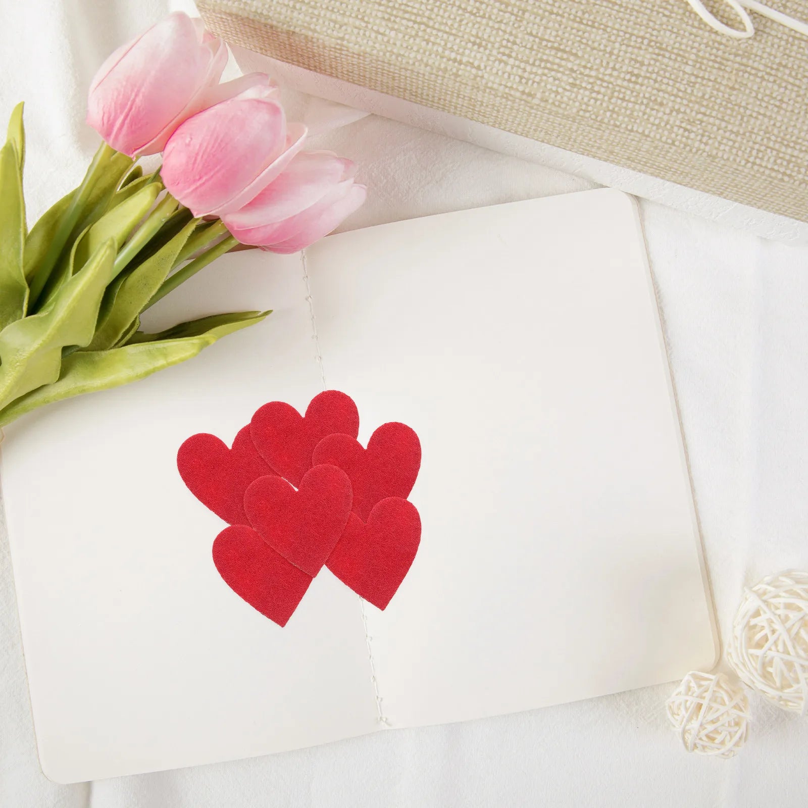 200Pcs Red Small Hearts Confetti DIY Crafts Cake Toppers Valentines Day Wedding Decor Wedding Heart Shape Felt Peaceful Pleasures Health and Wellness
