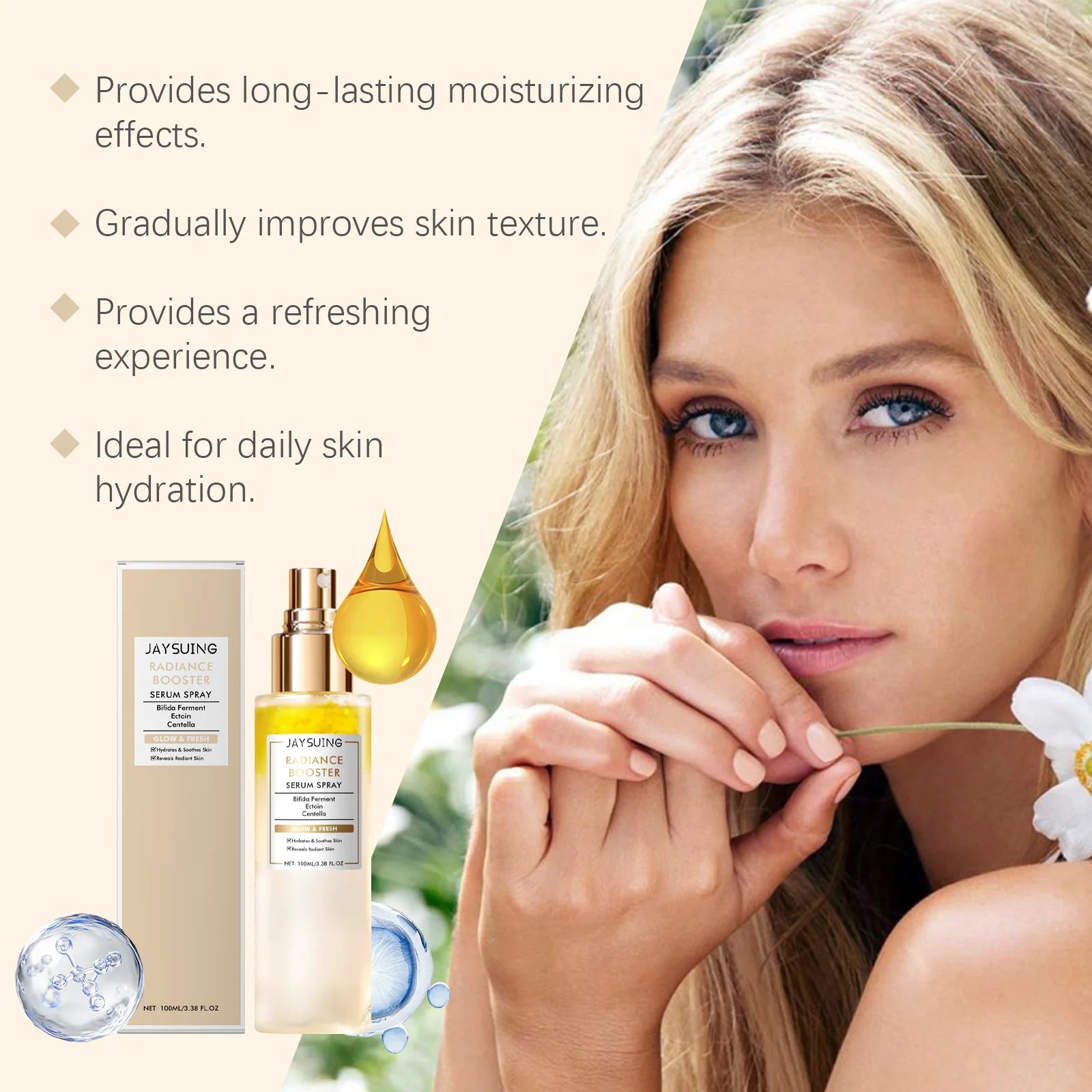 Radiance Booster Serum Spray Moisturizing Relief For Sensitive Skin Nourishing Face Mist Even Skin Tone Winter Skincare Peaceful Pleasures Health and Wellness