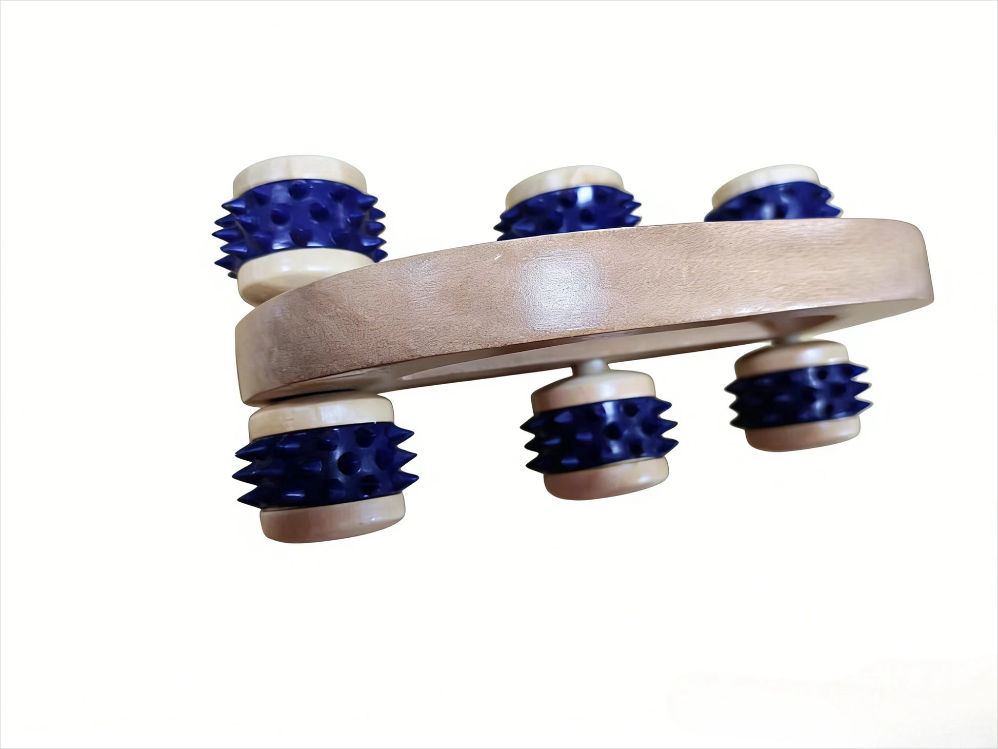 Wooden Massage Roller Tool, Manual Wooden Massager, Wood Back Massage Roller For Neck Leg Back Deep Tissue Muscle Massage Peaceful Pleasures Health and Wellness blue