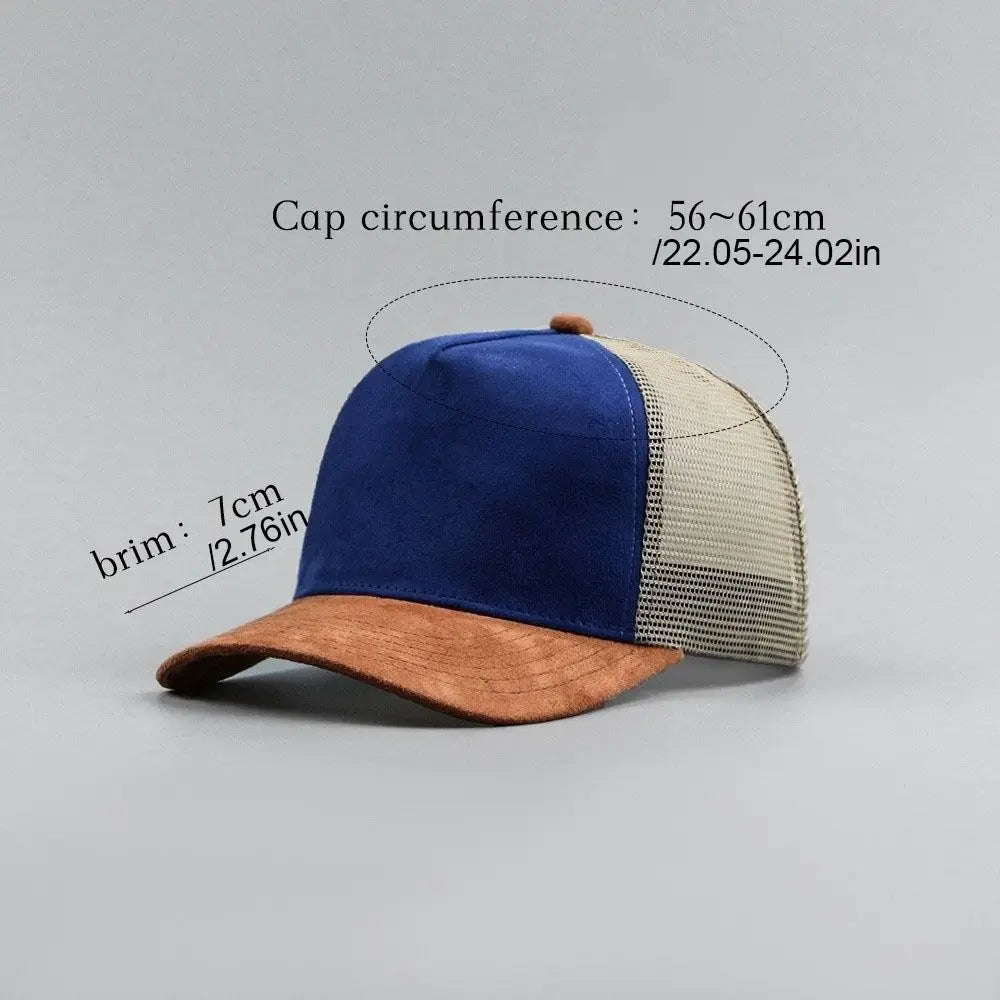 Unisex Suede Mesh Baseball Cap | Adjustable Sun Hat