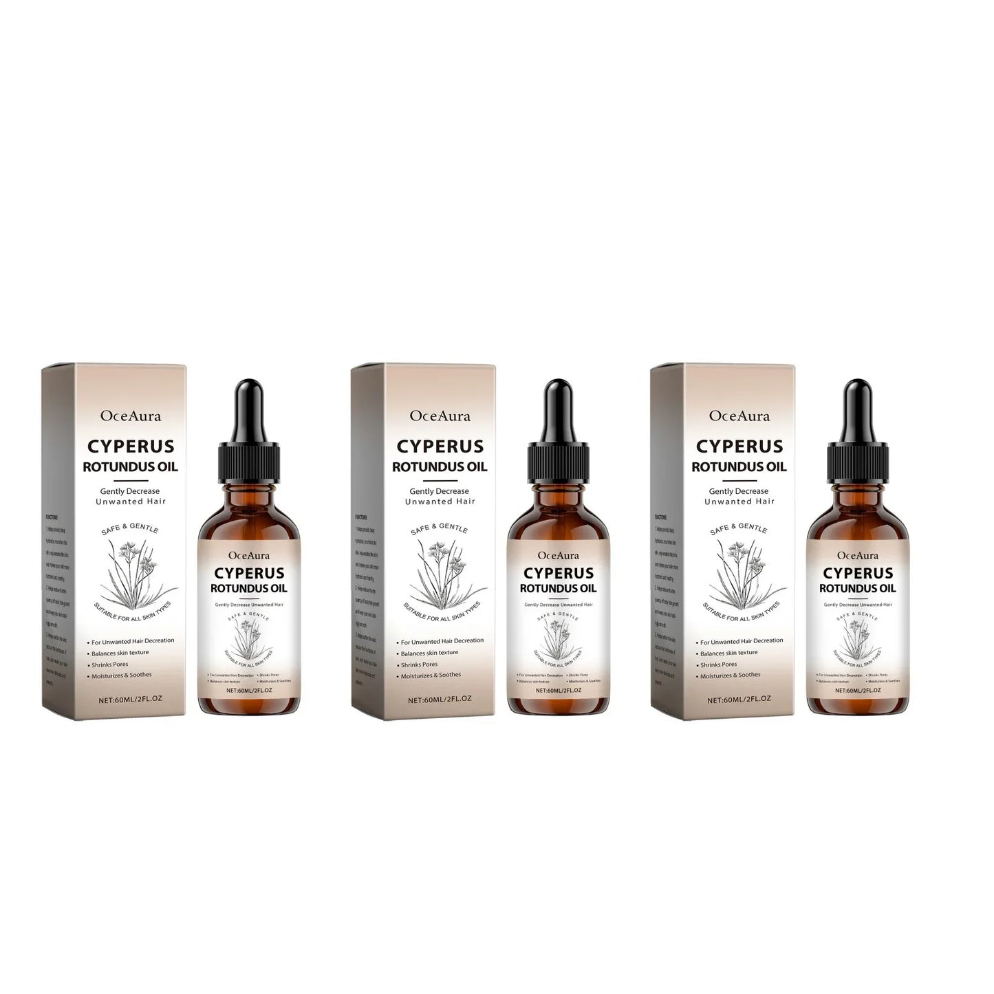 Cyperus Rotundus Hair Growth Inhibitor Oil – Natural 60ml