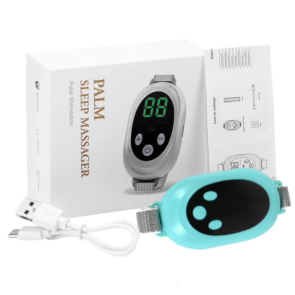 Insomnia Relief Sleep Aid Device 20 Gears Adjustable Physical Calm Mood Smart Handheld Sleep Helper Adults Anxiety Stress Relief Peaceful Pleasures Health and Wellness green