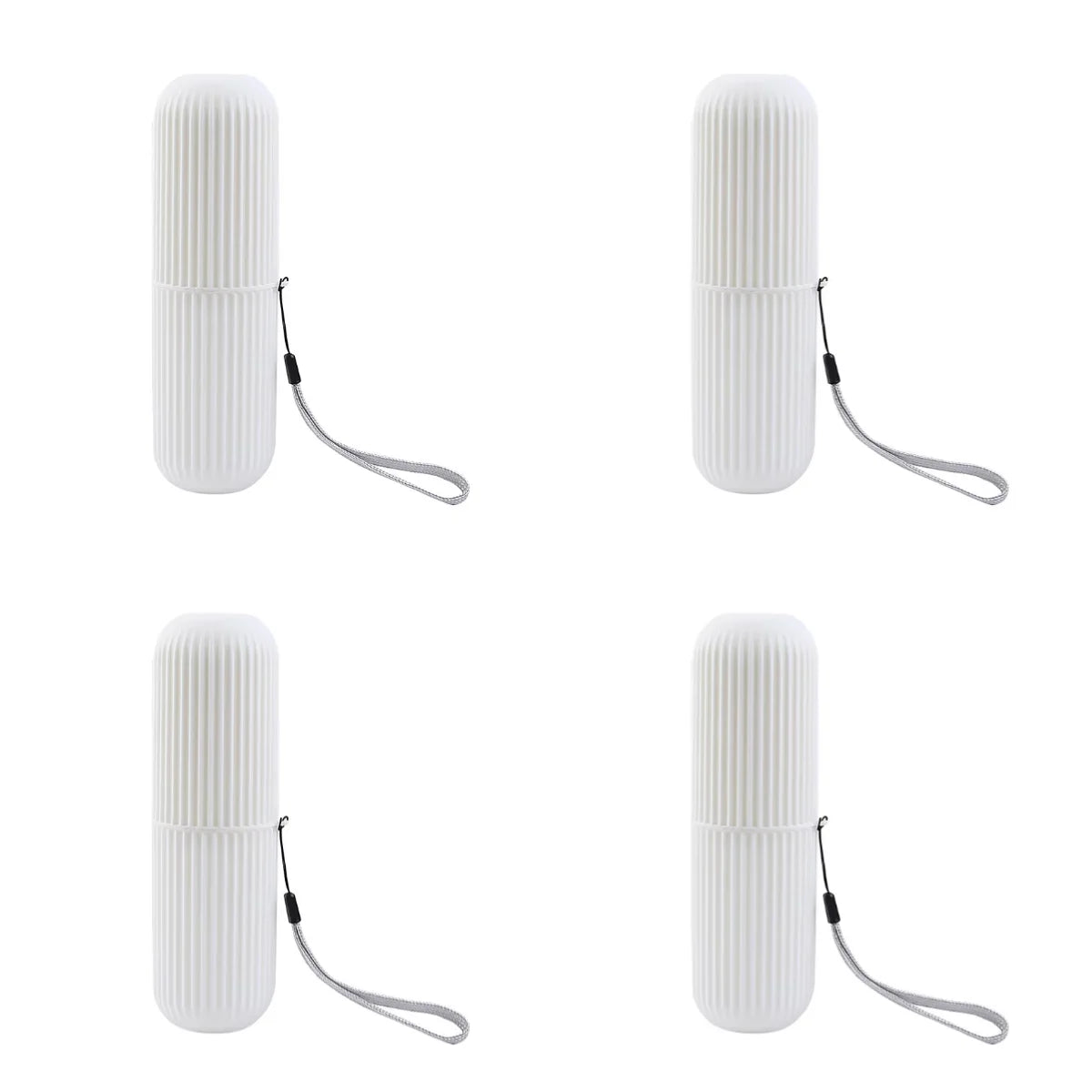 Portable Toothpaste Toothbrush Protect Holder Case Travel Camping Storage Box Protect Toothbrush Toothpaste from Dirt and Damage Peaceful Pleasures Health and Wellness 4pc White