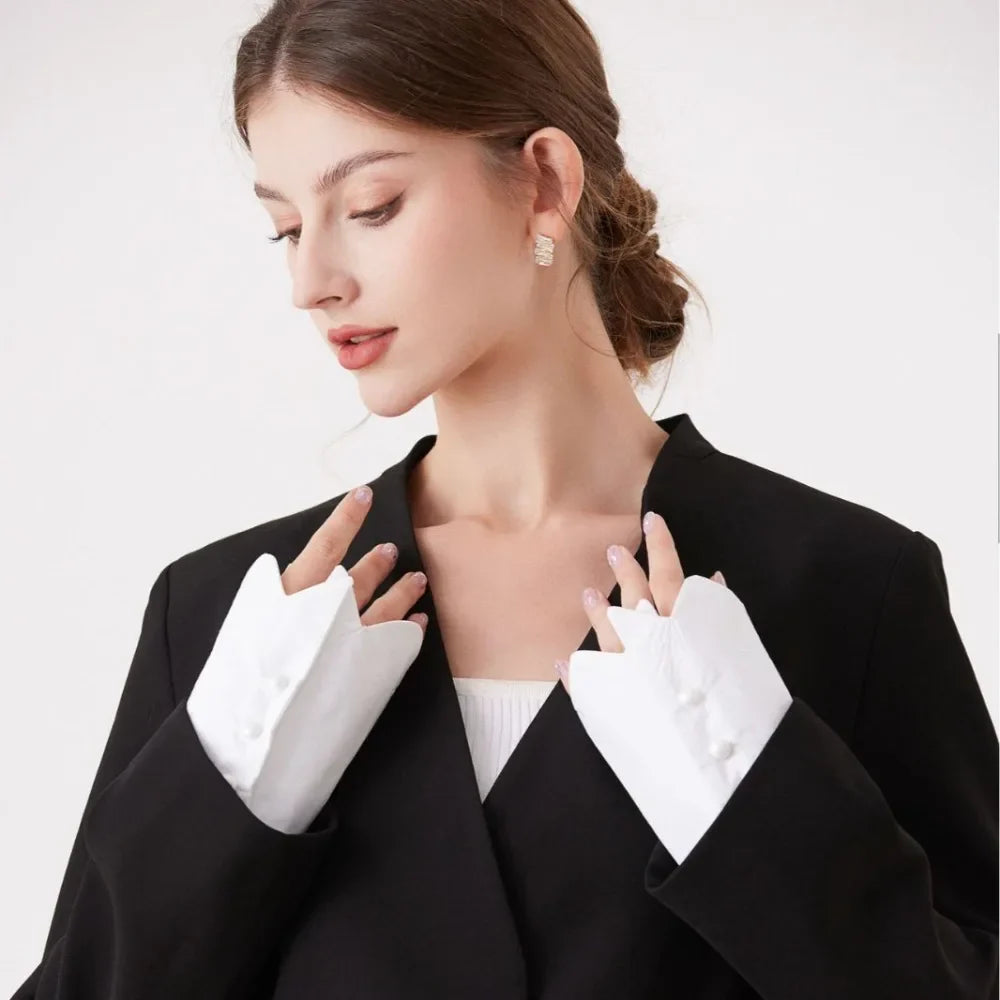 Women's Detachable Lace Arm Sleeves – Floral Embroidery Cuffs