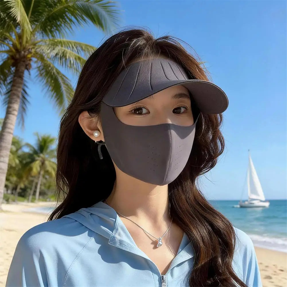 UPF 50+ Sun Hat & Face Cover Set – Wide Brim UV Protection