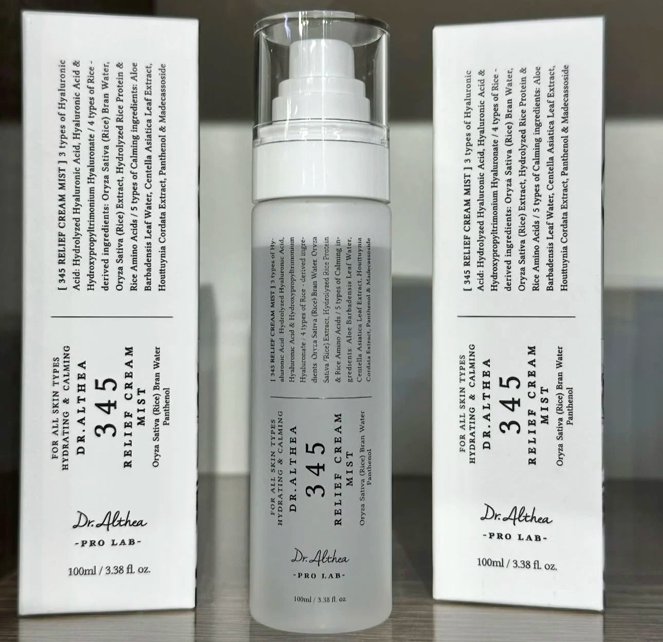 100ml Original Facial Essence Spray Dr. Althea 345 Relief Cream Mist Hyaluronic Acid Moisture Hydrating Smoothing All Skin Types Peaceful Pleasures Health and Wellness