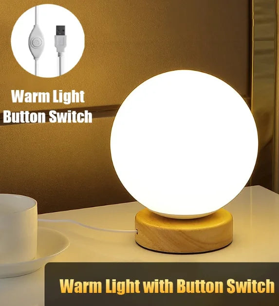 RGB Color Changing LED Night Light USB Rechargeable LED Table Lamp Bedside Lamp for Home Office Bedroom Living Room Light Peaceful Pleasures Health and Wellness Warm Light Button