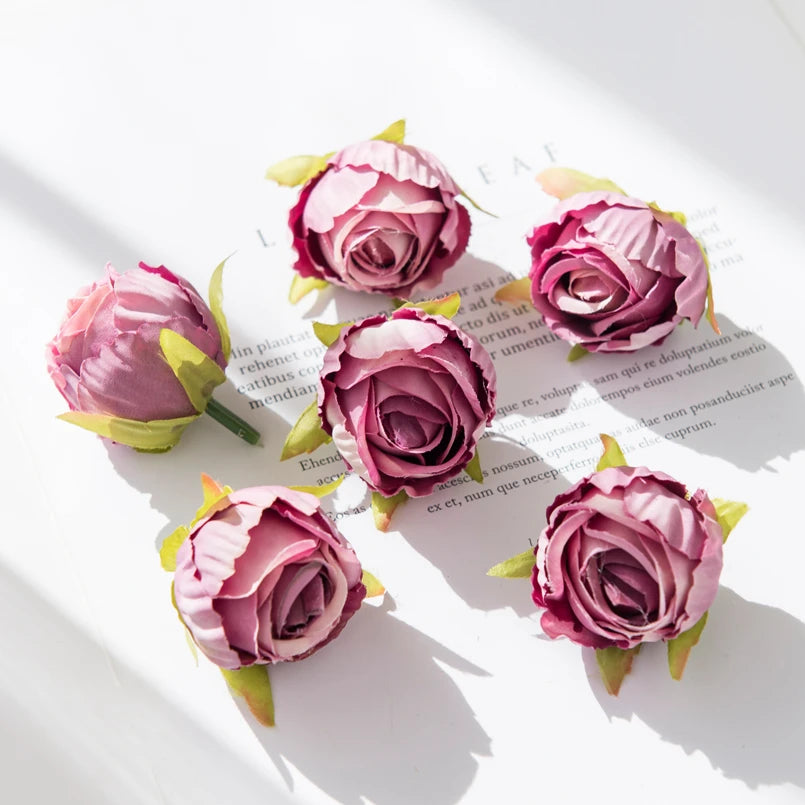 Bulk Silk Artificial Rose Heads 50/100pcs – Wedding & DIY Décor