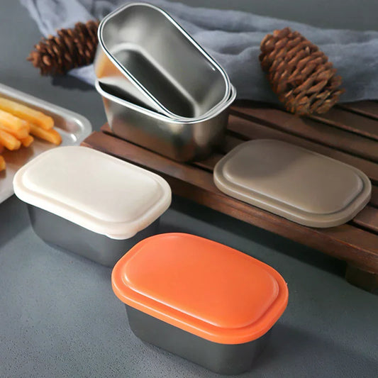 304 Stainless Steel Sauce Cup | Leak-Proof Silicone Lid Condiment Container Peaceful Pleasures Health and Wellness