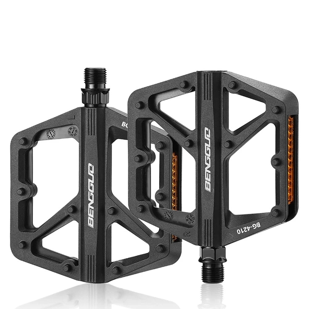 Ultralight Nylon Bike Pedals with Reflector – Double DU Bearing Peaceful Pleasures Health and Wellness Black United States