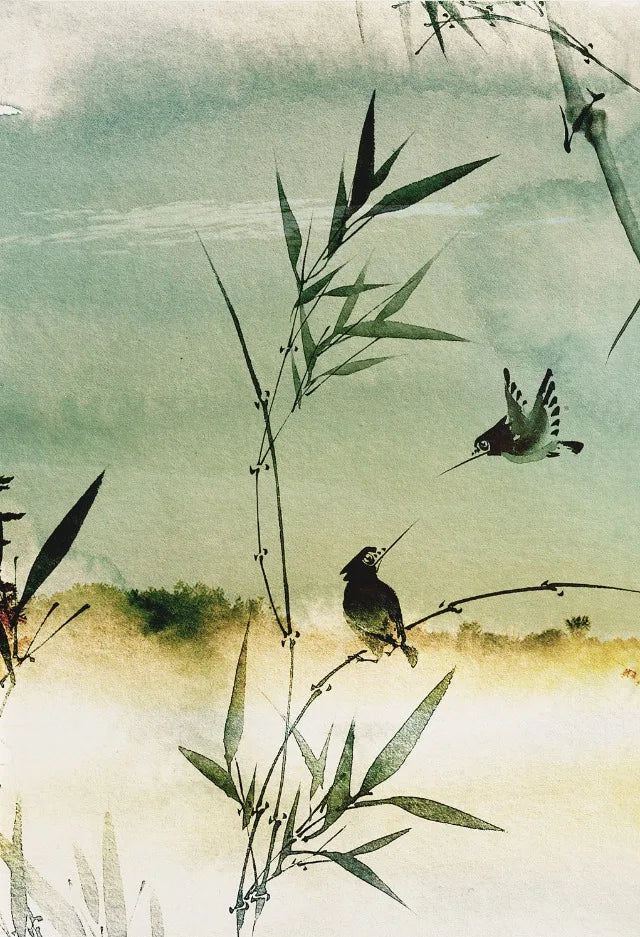 Japanese Vintage Watercolour Landscape Canvas Wall Art Print