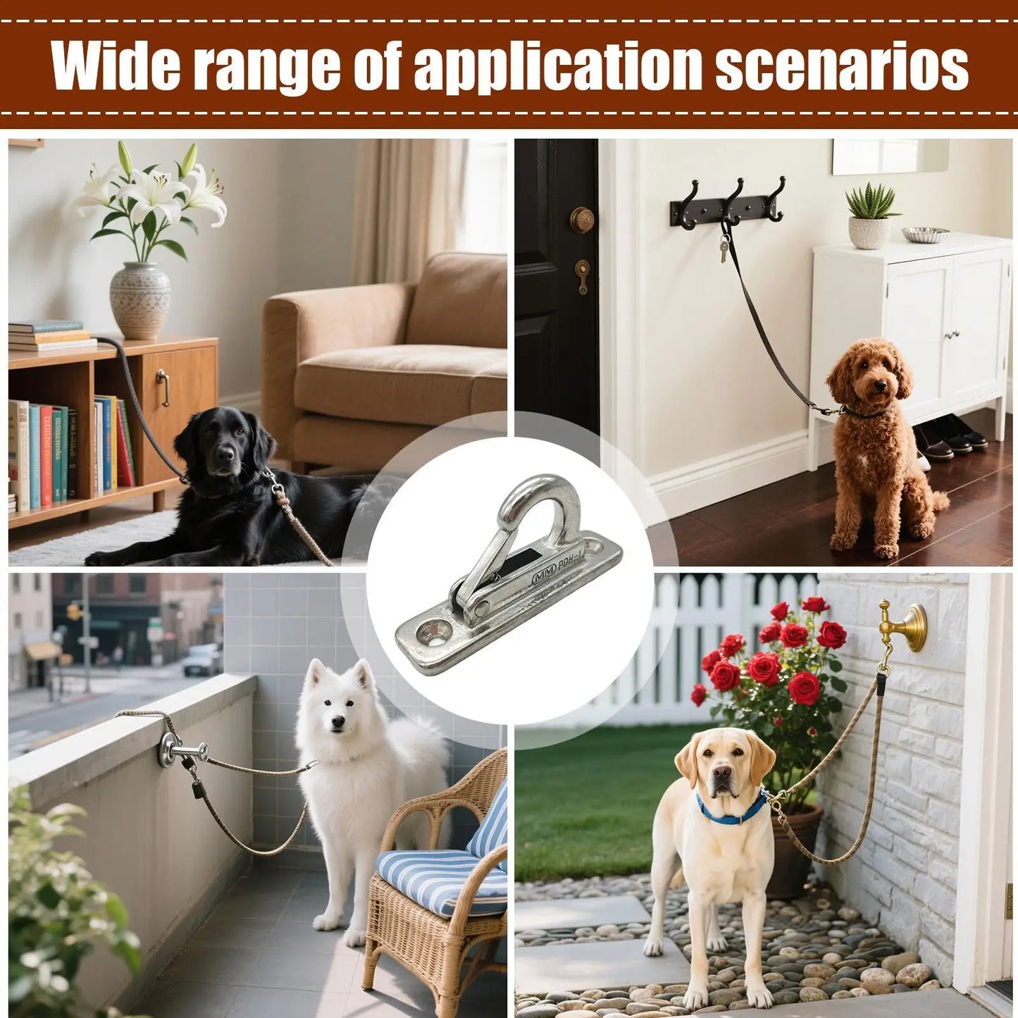 Stainless Steel Dog Leash Wall Hook & Parking Holder