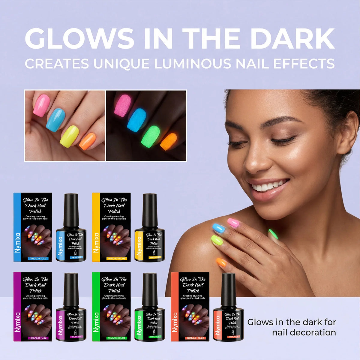 Fluorescent Nail Polish Glow In Dark Gel Colorful DIY Manicure Create Party Atmosphere Neon Luminous Top Coat Nails Polish Pens Peaceful Pleasures Health and Wellness