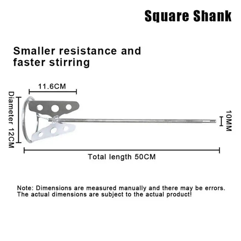 Upgraded Version Cement Mixer Stirring Tool Stainless Steel Mixing Paddle Rod Paint Putty Mixing Stick For Electric Concrete Mix Peaceful Pleasures Health and Wellness A1