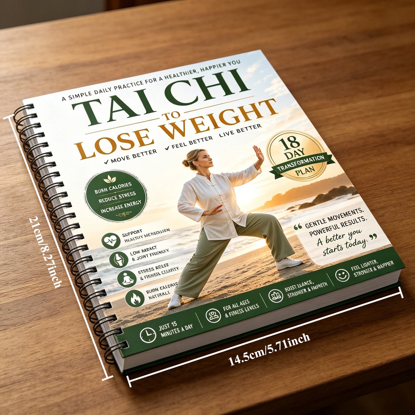 Ai Chi Lose Weight 18-Day Plan Journal Spiral Bound Gentle Fitness