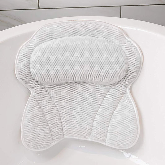 Bathtub suction cup pillow, mesh butterfly bathtub pillow, suitable for after-work bath, soft fabric, relaxing and comfortable Peaceful Pleasures Health and Wellness Ash-coloured