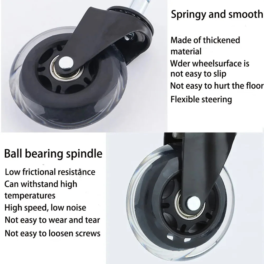 Heavy-Duty Rubber Chair Caster Wheels Set of 5 – 3 Inch