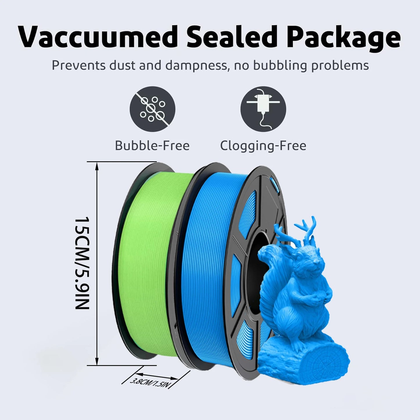 PLA+ 3D Printer Filament 1.75mm ±0.02mm | 250G Blue+Green Spool