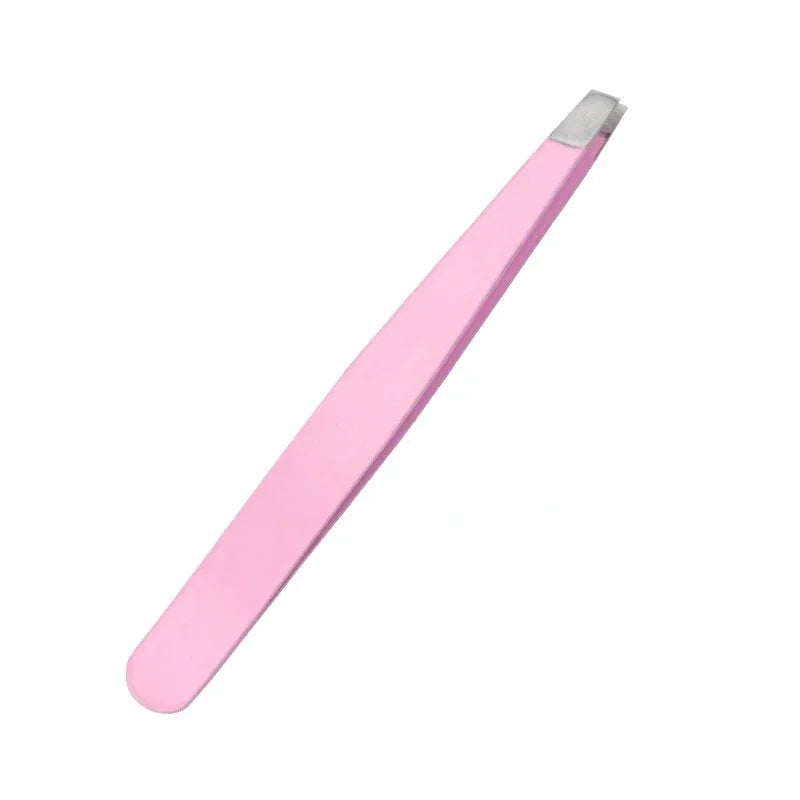 5pcs Stainless Steel Slanted Eyebrow Tweezers for Shaving and Hair Removal, Blackhead Remover Peaceful Pleasures Health and Wellness light pink