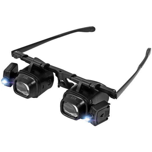Magnifying Glass with Light Magnifier with Led Light Glasses Style Head Mounted 24X with Multiple Sets of Lenses Peaceful Pleasures Health and Wellness