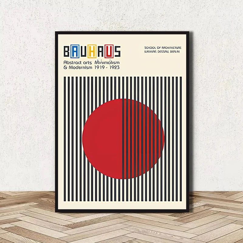 Abstract Bauhaus Geometric Canvas Wall Art | Unframed Poster