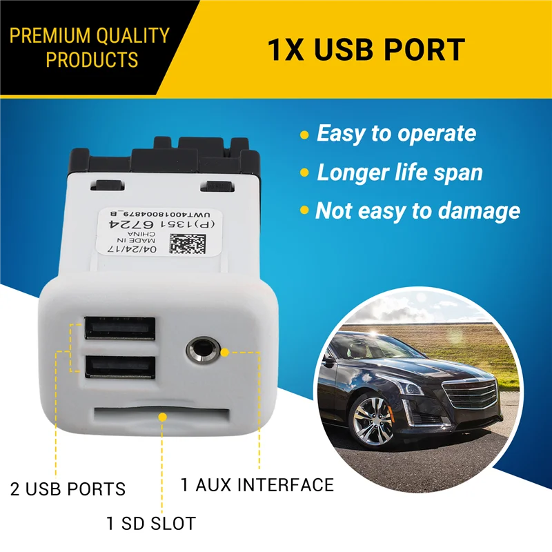 AUX USB SD Audio Receptacle for Cadillac ATS CTS 13516724 Peaceful Pleasures Health and Wellness
