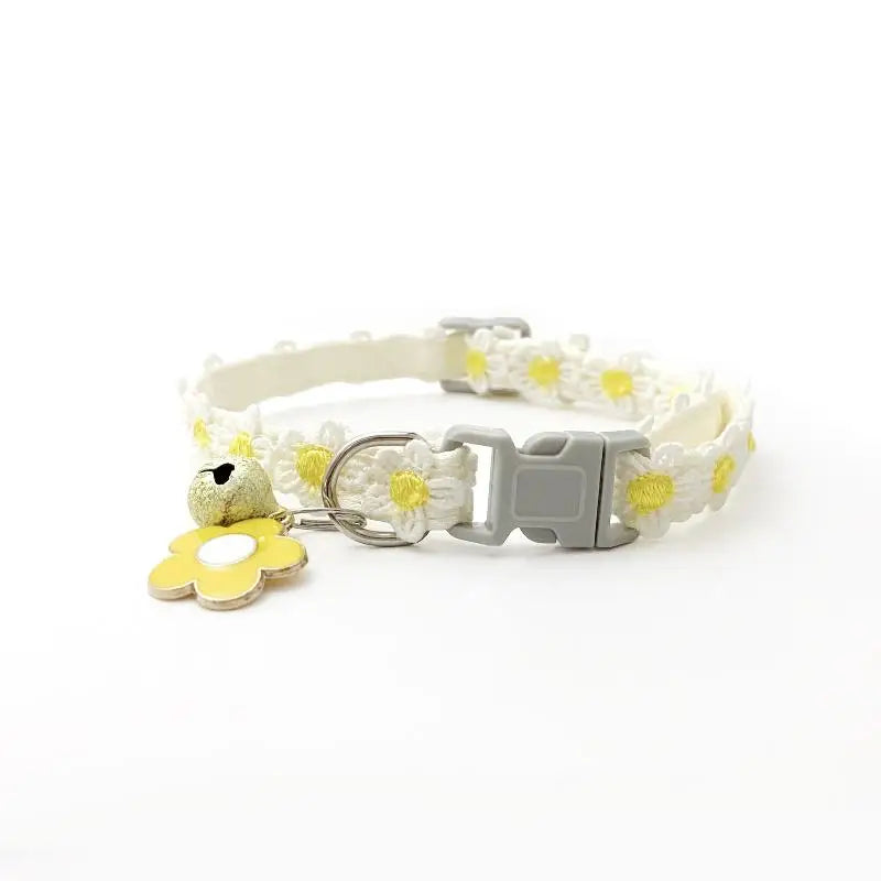 Floral Lace Cat & Puppy Collar with Bell | Adjustable