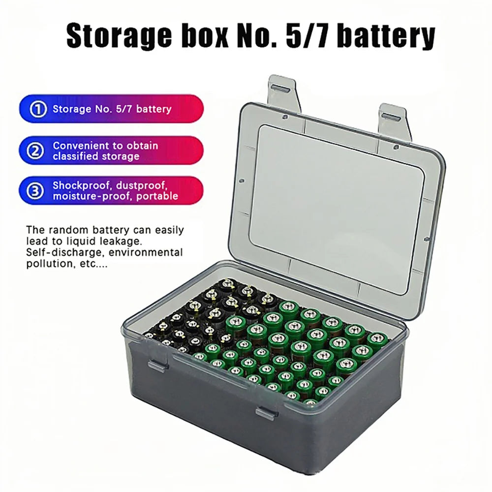 AA AAA Battery Organizer Box – 54-Cell Storage Case & Dispenser