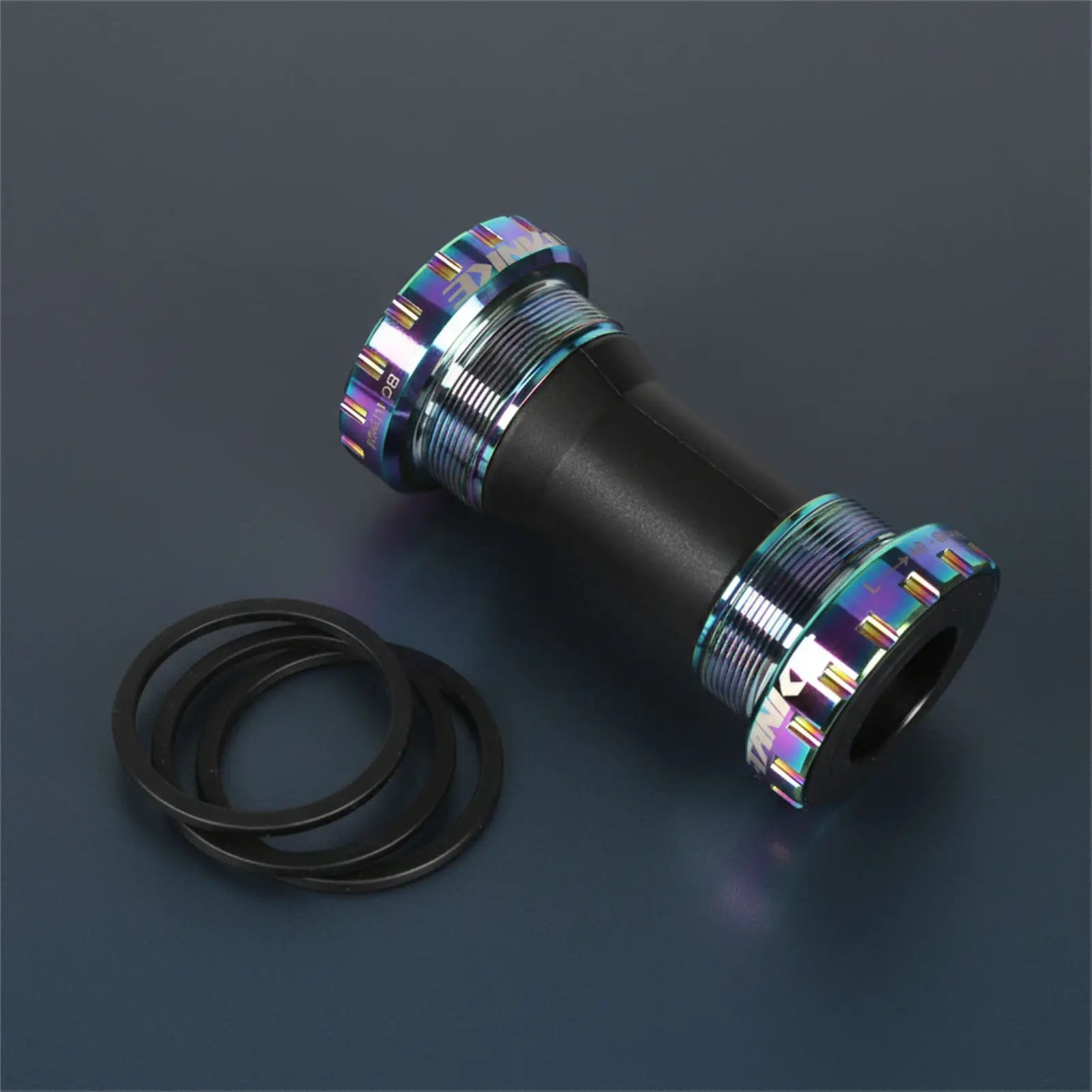 Bike Crankset with BB Axle-Threaded 68-73mm Sealed Bearing Rainbow Design Peaceful Pleasures Health and Wellness