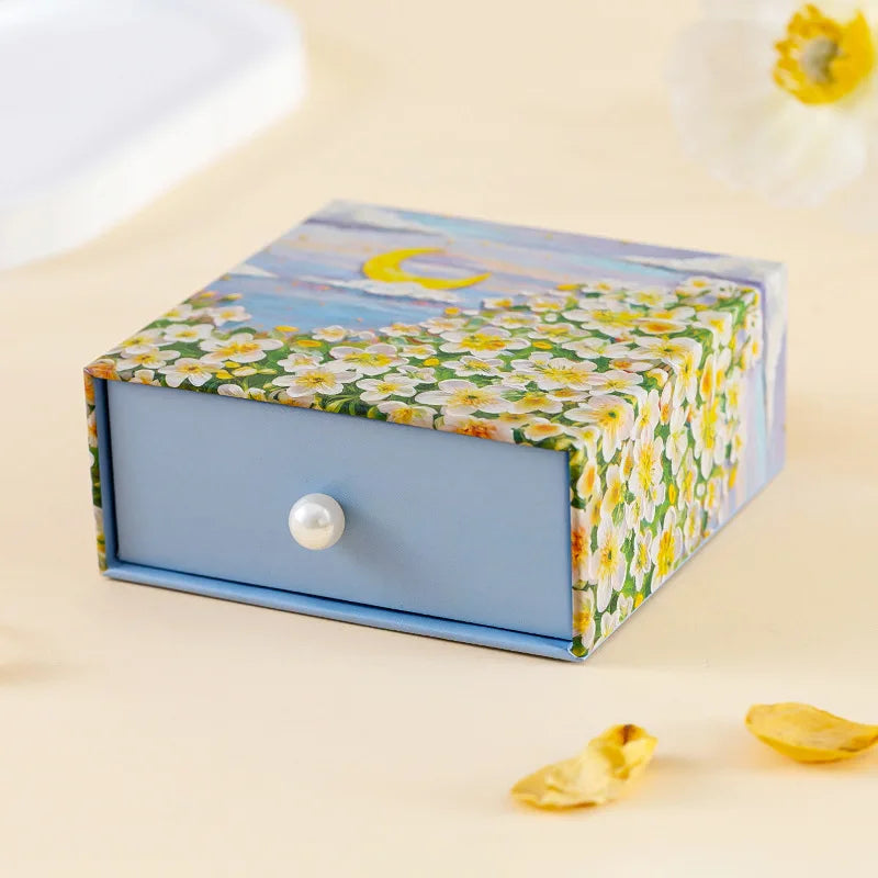 Velvet-Lined Heart Ring Box | Pearl Handle Jewelry Gift Box