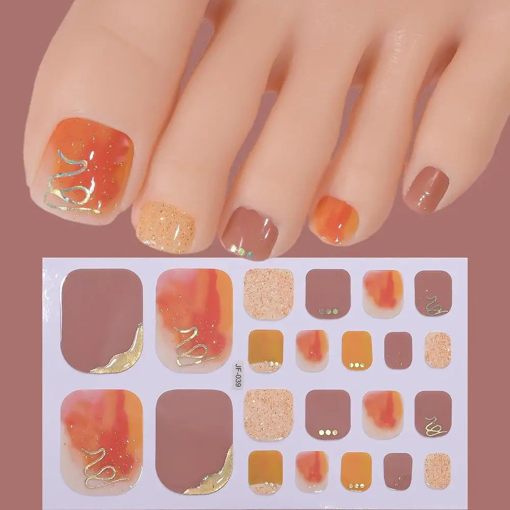 22tips/Sheet Glitter Toenail Stickers Glittering Full Wraps for Summer Pool and Beach for Nail Art and Decorative Nail Decals Peaceful Pleasures Health and Wellness I