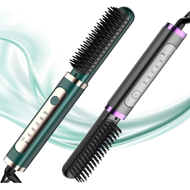Electric Hair Straightening Brush Fast Heating Hot Comb Brush Negative Ion Hair Straightening Comb Peaceful Pleasures Health and Wellness