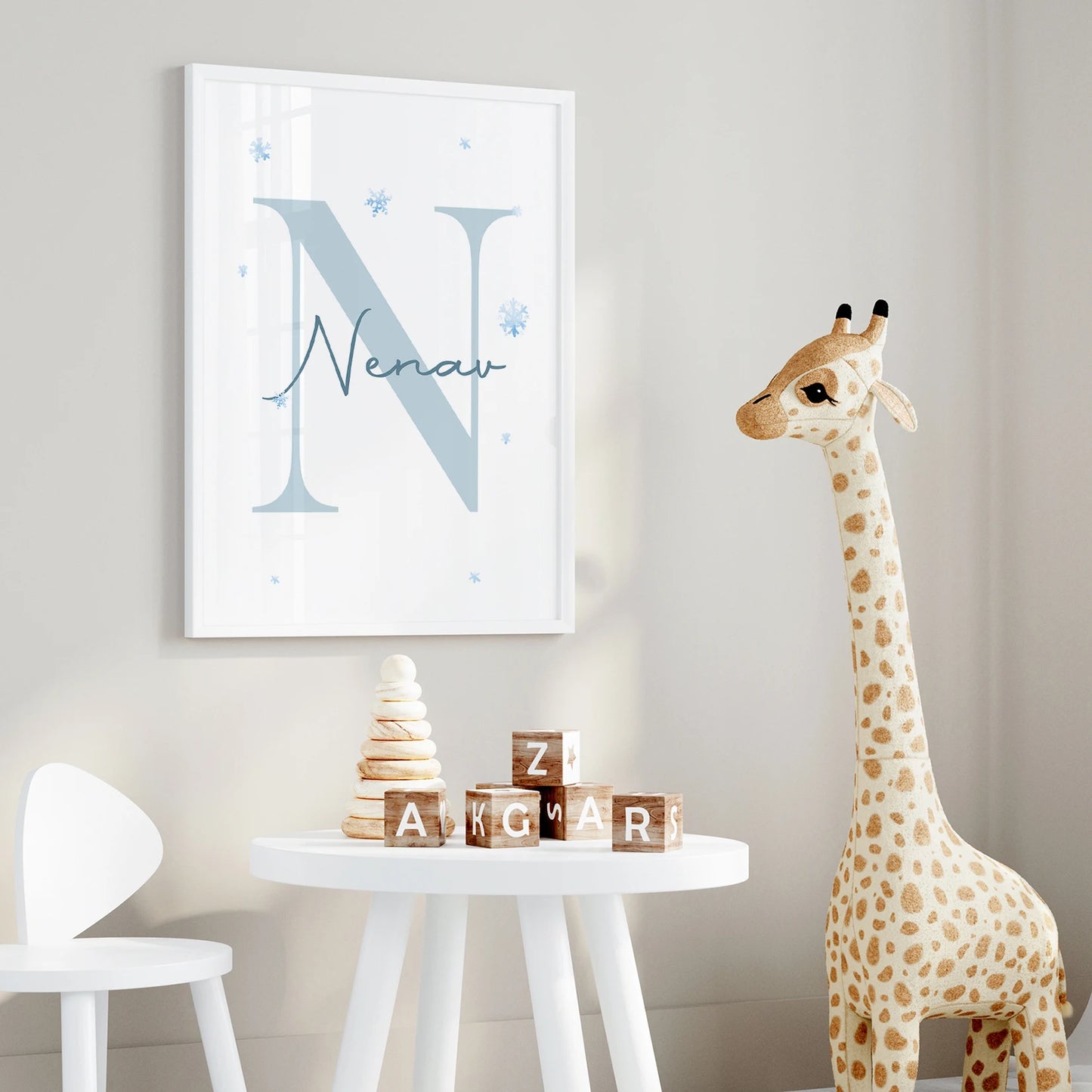3-Piece Personalized Rabbit Canvas Wall Art | Kids Room Decor