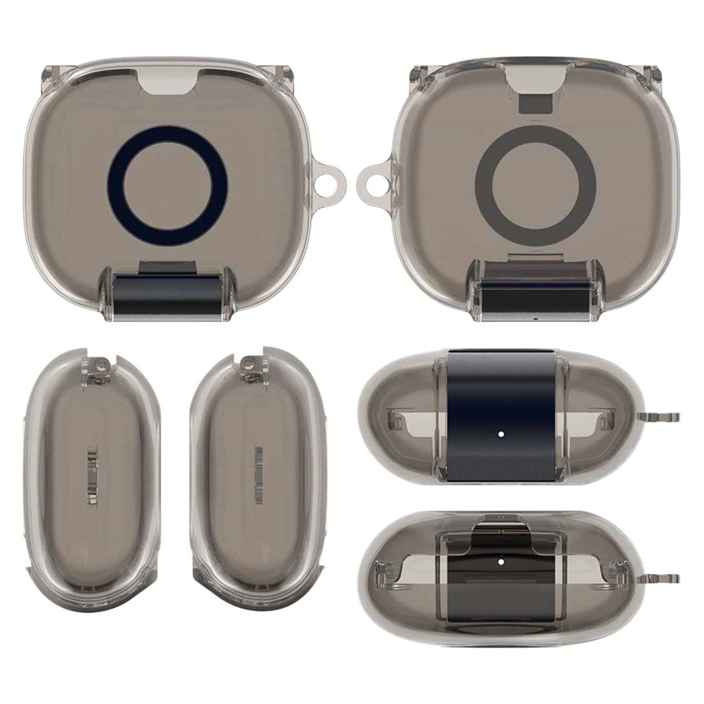 for Powerbeats Accessories TPU Earphone Case with Safety Lock and Carabiner Clear Cover Case Anti Drop Earbuds Accessories Peaceful Pleasures Health and Wellness Transparent Grey