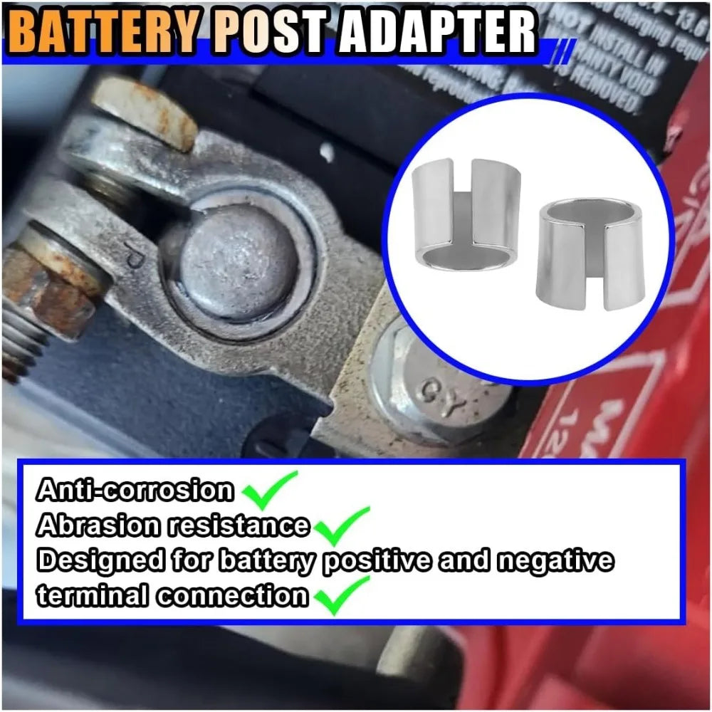 Car Battery Terminal Post Shim Adapter Converters – 2 Pairs