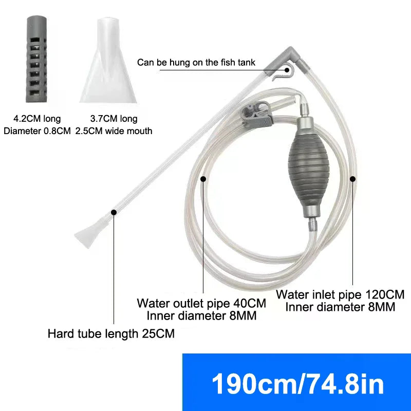 Aquarium Gravel Vacuum Siphon Pump & Water Changer Kit Aquarium Siphon Cleaner Peaceful Pleasures Health and Wellness
