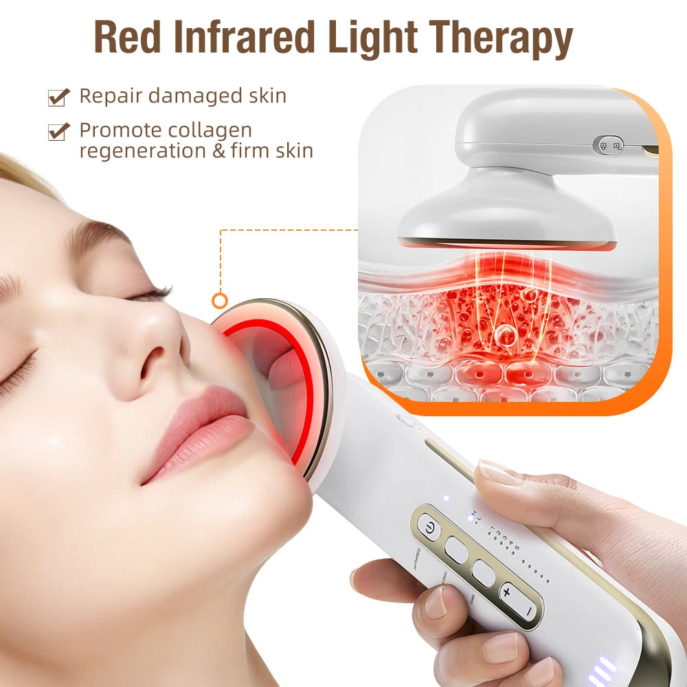EMS Ultrasonic Body Slimming Massager 5 Modes 5 Intensity Weight Loss Fat Burner Skin Care Infrared Facial Lifting Beauty Device Peaceful Pleasures Health and Wellness