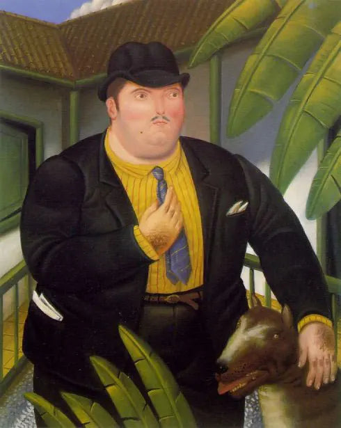 Fernando Botero Famous Oil Painting Fat Couple Dancing Posters Canvas Painting Living Room Wall Mural Picture Decoration Peaceful Pleasures Health and Wellness 24 40x50cm Unframed