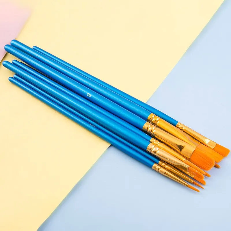 10pcs Paint Brushes Set Painting Art Brush For Acrylic Oil Watercolor Artist Professional Kits Peaceful Pleasures Health and Wellness